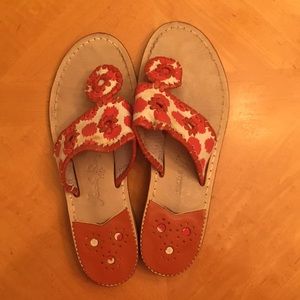 Orange Jack Rogers flip flops